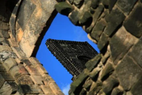 Abbey window diagonal Stock Photos