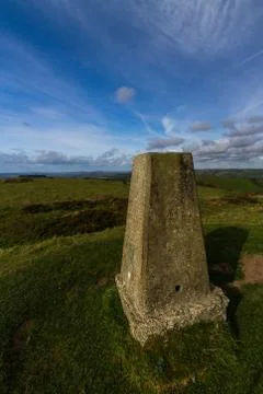 Abbotsbury Castle Trig Point Stock Photos