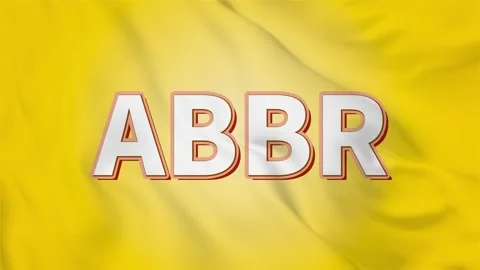 ABBR - 4k flag animation with ABBR text - 4k loop video Stock Footage 171020473