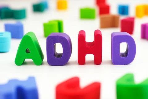 The abbreviation ADHD made out of polymer clay letters Stock Photos