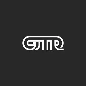 Abbreviation GTR logo monogram, initials of three letters G, T, R stylish lin Stock Photos
