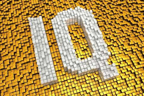 Abbreviation for intelligence quotient made from cubes in mosaic pattern and  Stock Illustration