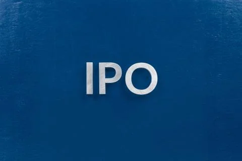 The abbreviation ipo - initial public offering - laid with silver metal letters Stock Photos