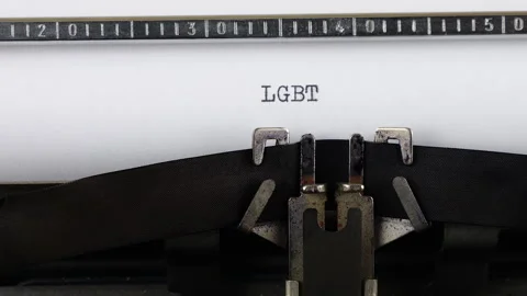 The abbreviation LGBT is typing on a retro typewriter. 動画素材 314581553