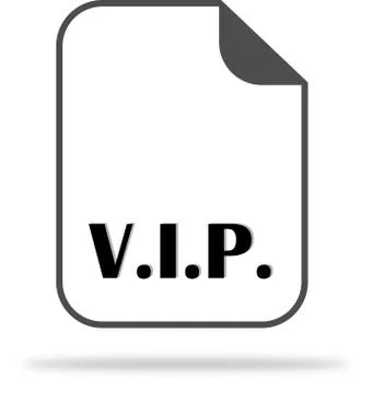 The abbreviation V.I.P. on the document icon. Indicates a very important pers Stock Illustration