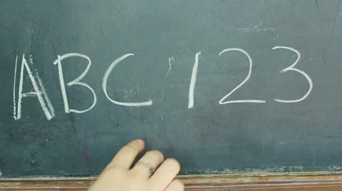 "ABC 123" Underlined on chalkboard Stock Footage 45706578