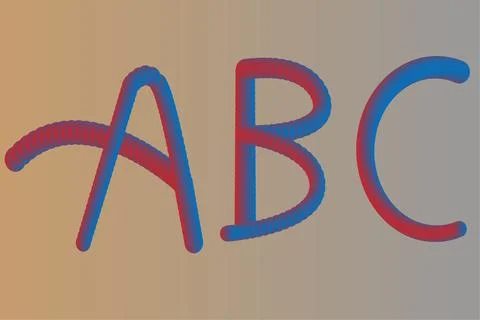 ABC 3d blend blue and red abstract vector illustration design Stock Illustration
