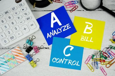 ABC Abbreviation of Analyze Bill Control text phrase of business and financ.. Stock Photos