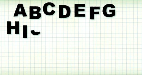 ABC alphabet big black different size for song exercise book 스톡 동영상 278583729