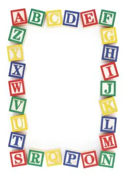 Abc alphabet block frame Stock Illustration