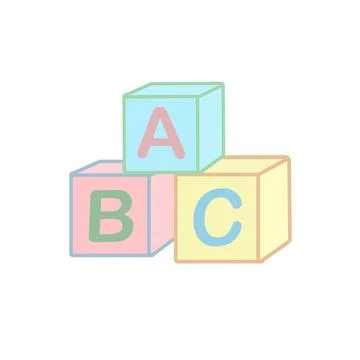 ABC alphabet blocks for kids Stock Illustration