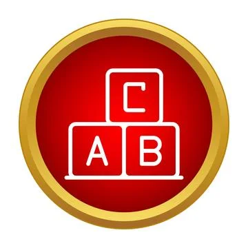 Abc alphabet blocks learning for early education icon Stock Illustration