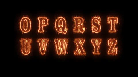 ABC Alphabet fire letters with flames animation. letter motion animation Stock Footage 269421041