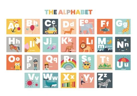 ABC Alphabet Worksheet Flashcard Stock Illustration
