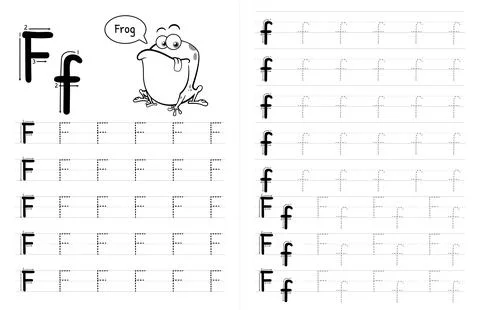 ABC Alphabets Tracing Book Interior For Kids. Children Writing Worksheet With Stock Illustration