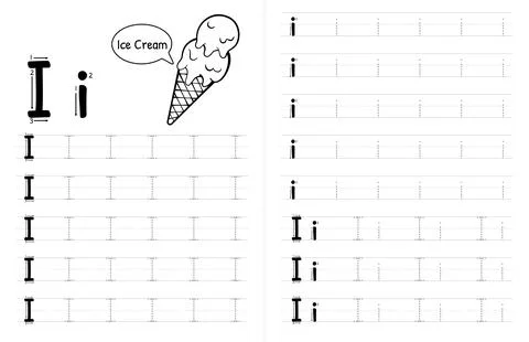 ABC Alphabets Tracing Book Interior For Kids. Children Writing Worksheet With Stock Illustration