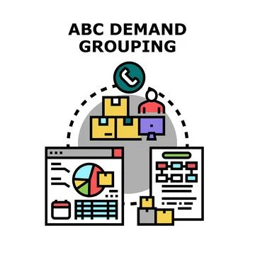 Abc analysis managing demand grouping for business inventory optimization Stock Illustration