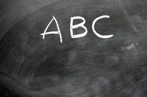 Abc on blackboard Foto stock