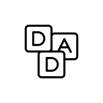 ABC Block, DAD icon. Simple line, outline vector elements of cultural activities Stock Illustration