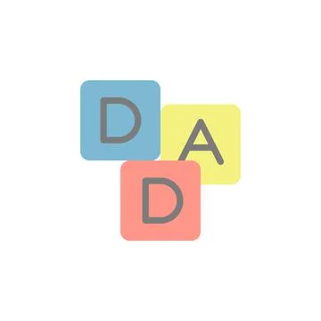 ABC Block, DAD icon. Simple color vector elements of cultural activities icons Stock Illustration