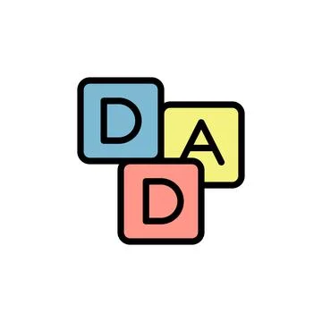 ABC Block, DAD icon. Simple color with outline vector elements of cultural Stock Illustration