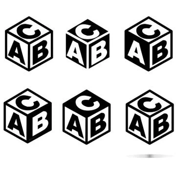 ABC block sing on white background. flat style. abc cubes icon for your web s Stock Illustration