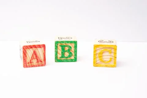 ABC blocks arranged in stack 스톡 사진