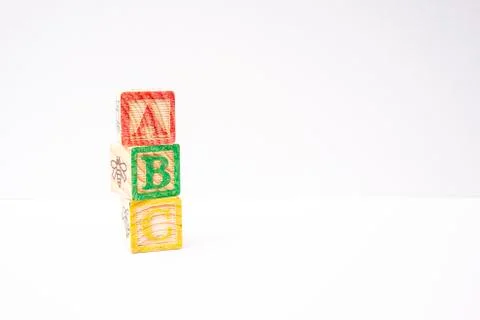 ABC blocks arranged in stack 스톡 사진