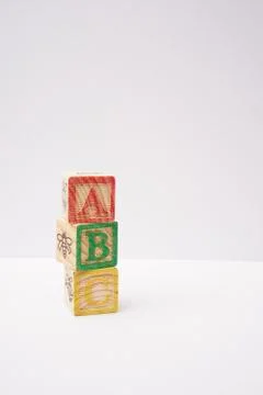 ABC blocks arranged in stack 스톡 사진