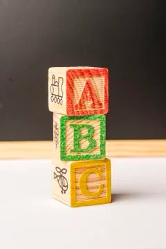 ABC blocks arranged in stack 스톡 사진