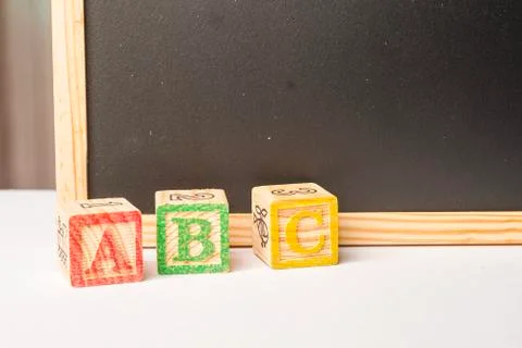 ABC blocks arranged in stack 스톡 사진