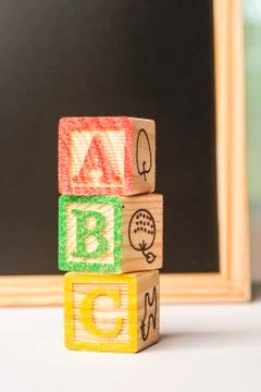 ABC blocks arranged in stack 스톡 사진