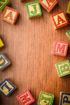 ABC blocks arranged in stack 스톡 사진