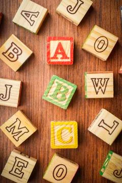 ABC blocks arranged in stack 스톡 사진