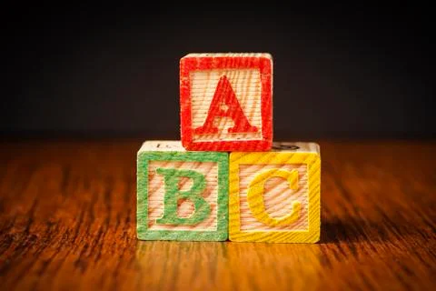 ABC blocks arranged in stack 스톡 사진