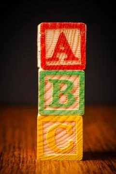 ABC blocks arranged in stack 스톡 사진
