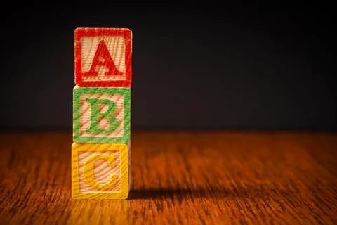 ABC blocks arranged in stack 스톡 사진
