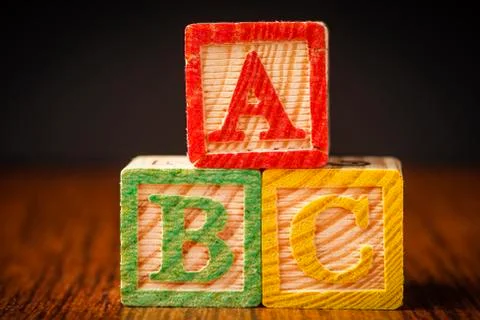 ABC blocks arranged in stack 스톡 사진