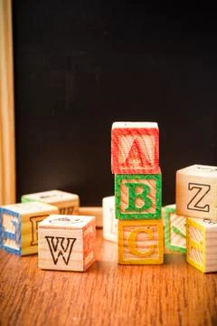 ABC blocks arranged in stack 스톡 사진
