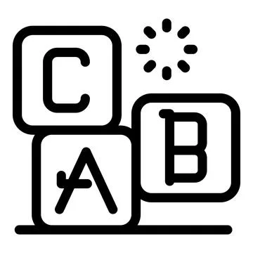 Abc blocks forming word stacked on top of each other with star Stockillustratie