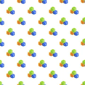 Abc blocks seamless pattern for early learning Illustrazione stock