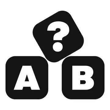 Abc blocks showing question mark over answer Stock Illustration
