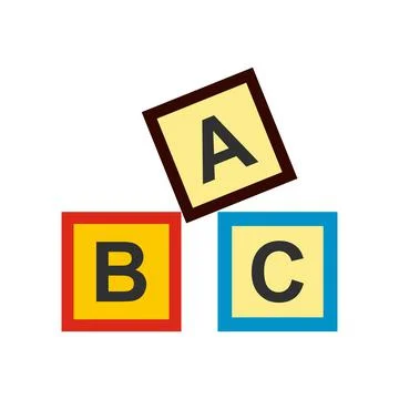 ABC blocks toy flat icon Stock Illustration