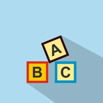 ABC blocks toy flat icon Stock Illustration