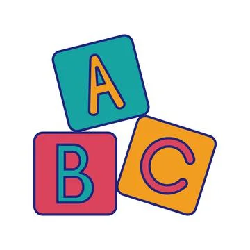ABC Blocks Toy Icon Flat Design Vector Stock Illustration