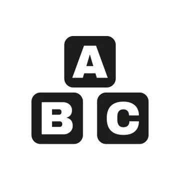 ABC building blocks icon. ABC bricks vector design. Baby bricks symbol. web Ilustración de archivo