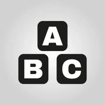ABC building blocks icon. ABC bricks vector design. Baby bricks symbol. web Stock Illustration