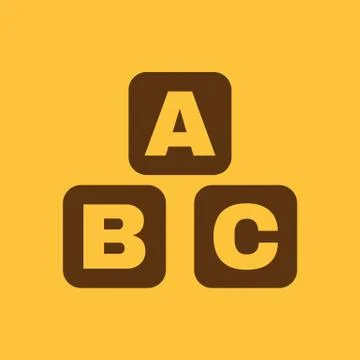 ABC building blocks icon. ABC bricks vector design. Baby bricks symbol. web Stock Illustration