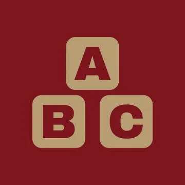ABC building blocks icon. ABC bricks vector design. Baby bricks symbol. web Ilustración de archivo