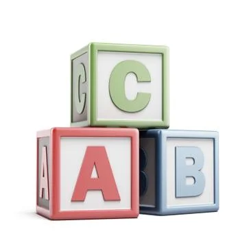 ABC building blocks 库存插图